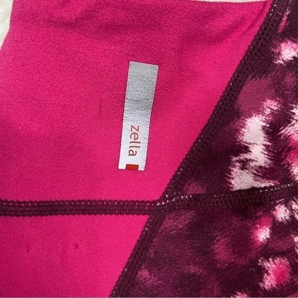 Zella Hot Pink Mesh High Waisted Cropped Leggings - Picture 6 of 6